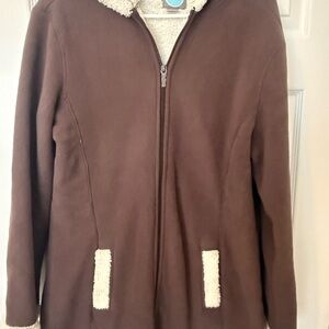 Women’s Totes Brown Teddy Jacket with Cream Details
